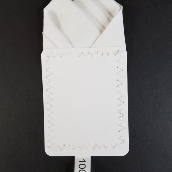 NEW White 100% Cotton Pre-Folded Pocket Square Handkerchief Insert - Picture 5 of 8
